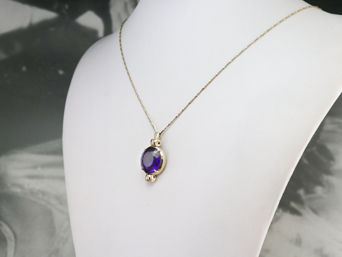 Amethyst shops pendant yellow gold