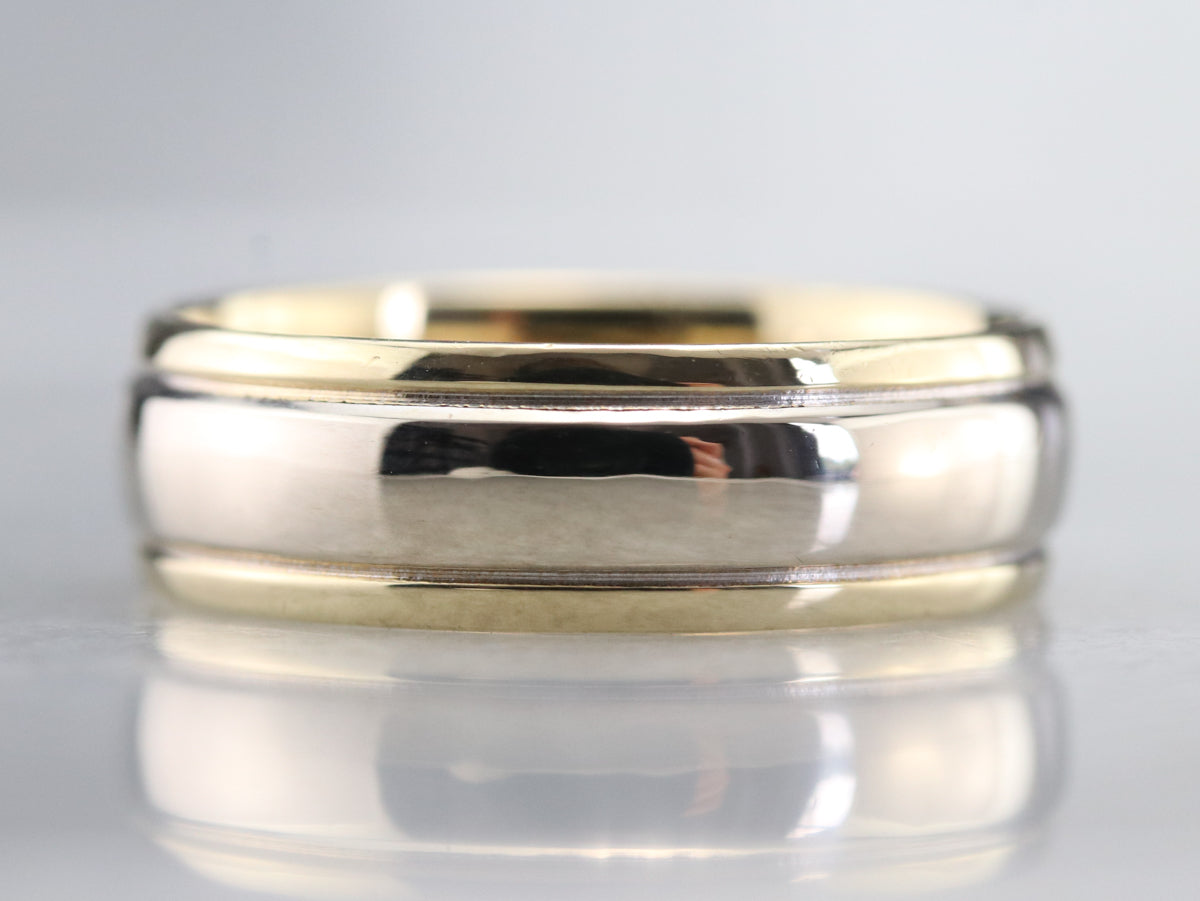 Two Toned Gold Wedding Band