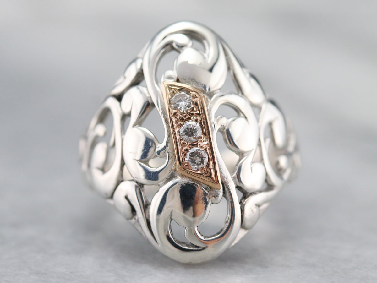 Mixed Era Diamond Filigree Ring