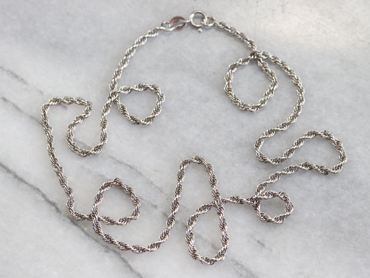 White Gold Rope Twist Chain