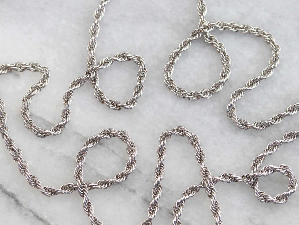 White Gold Rope Twist Chain