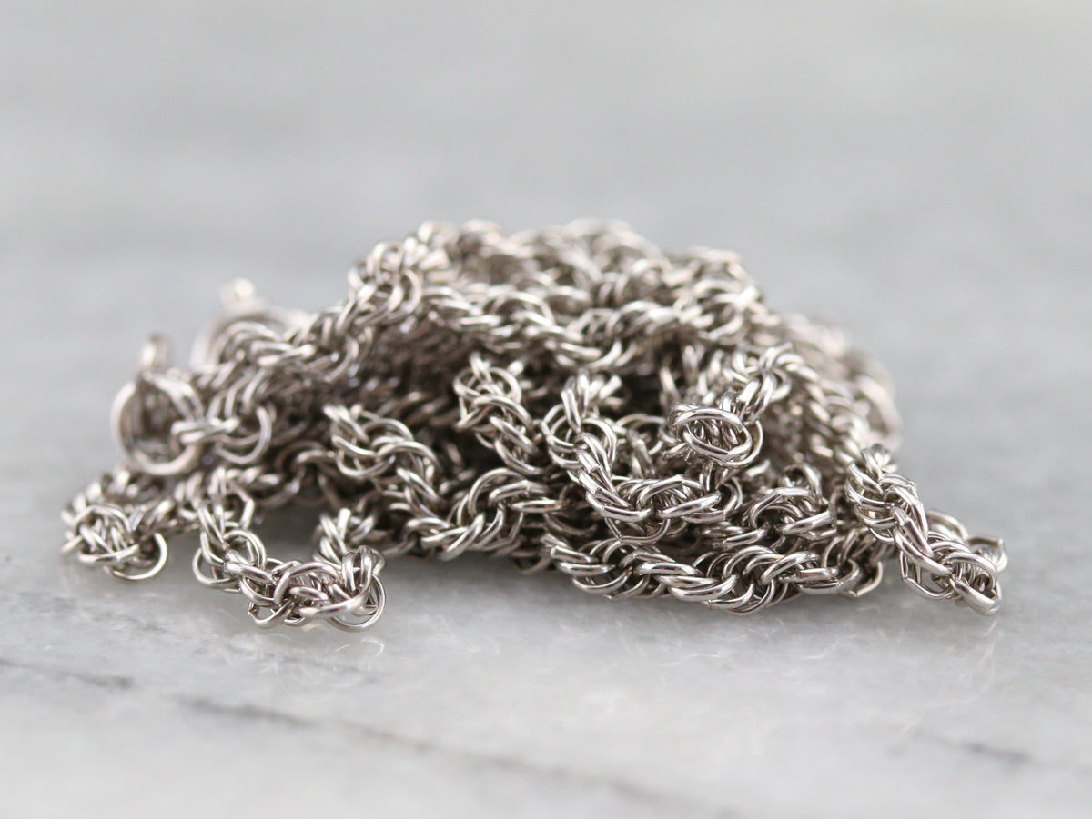 White Gold Rope Twist Chain