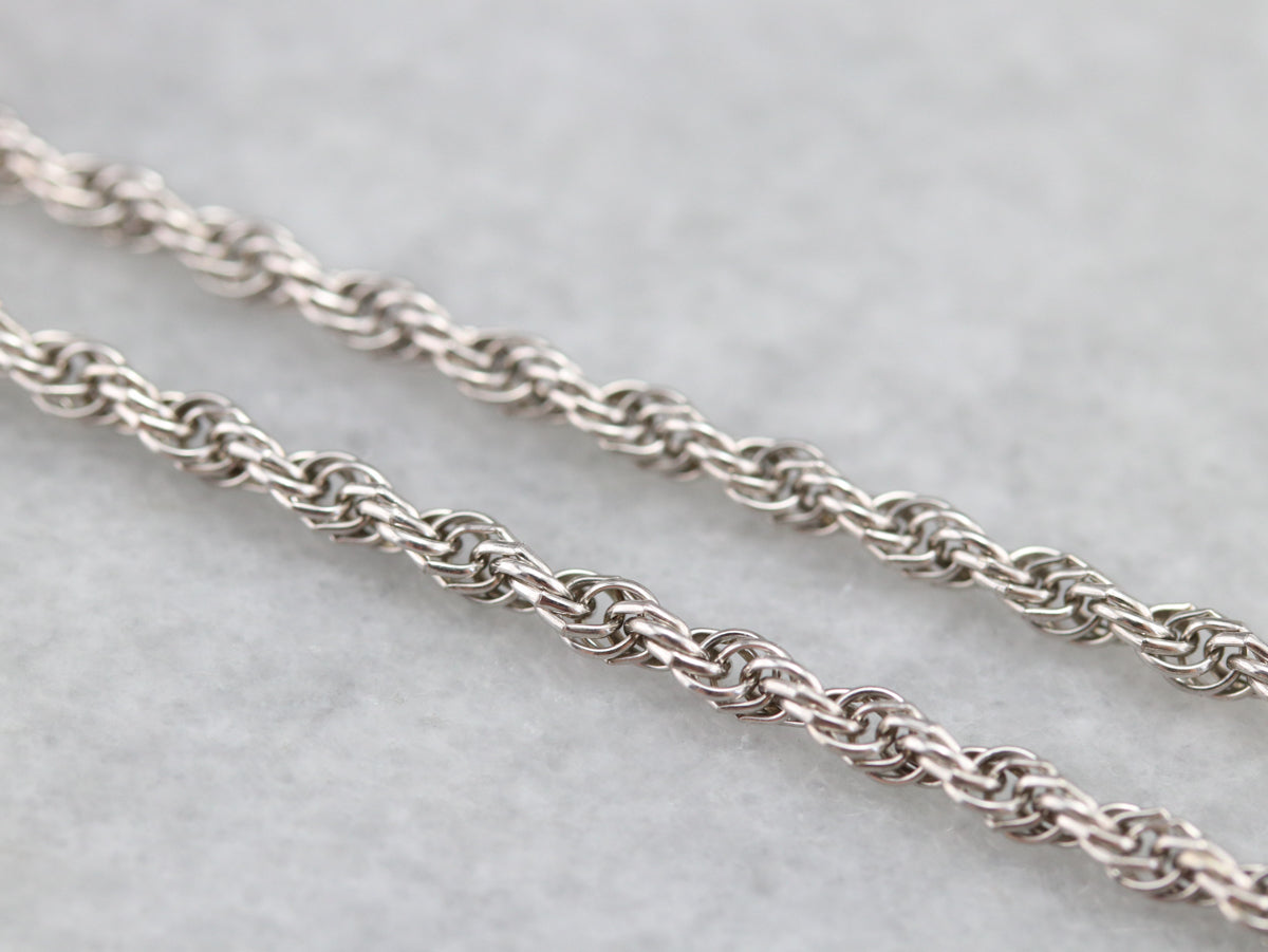 White Gold Rope Twist Chain