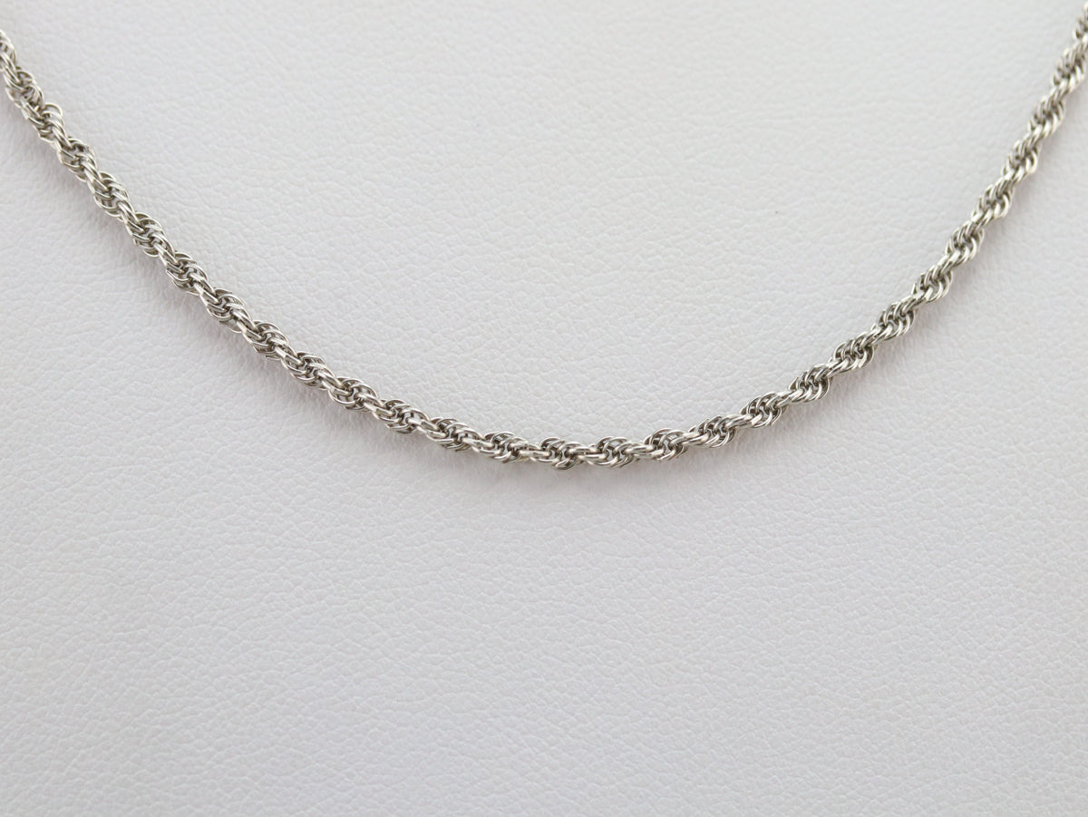 White Gold Rope Twist Chain