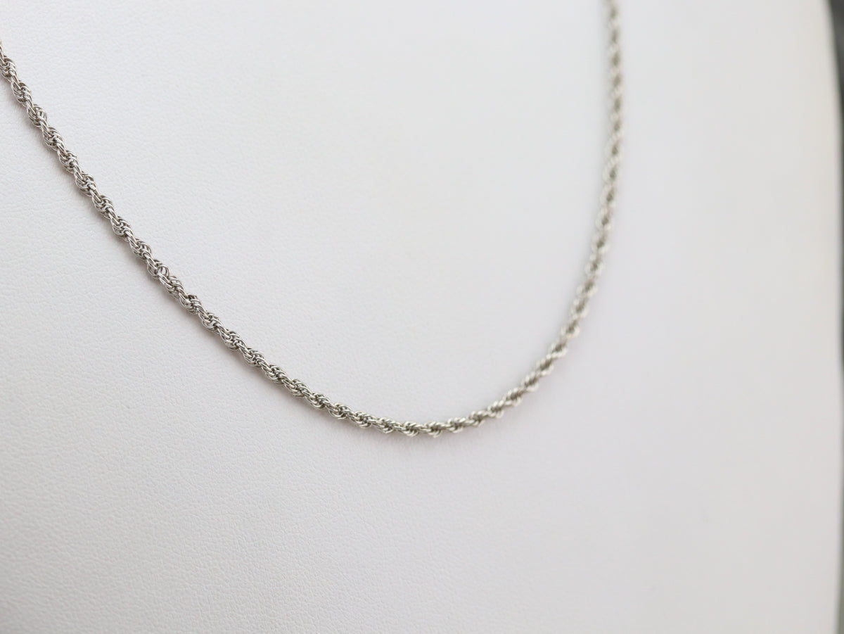 White Gold Rope Twist Chain