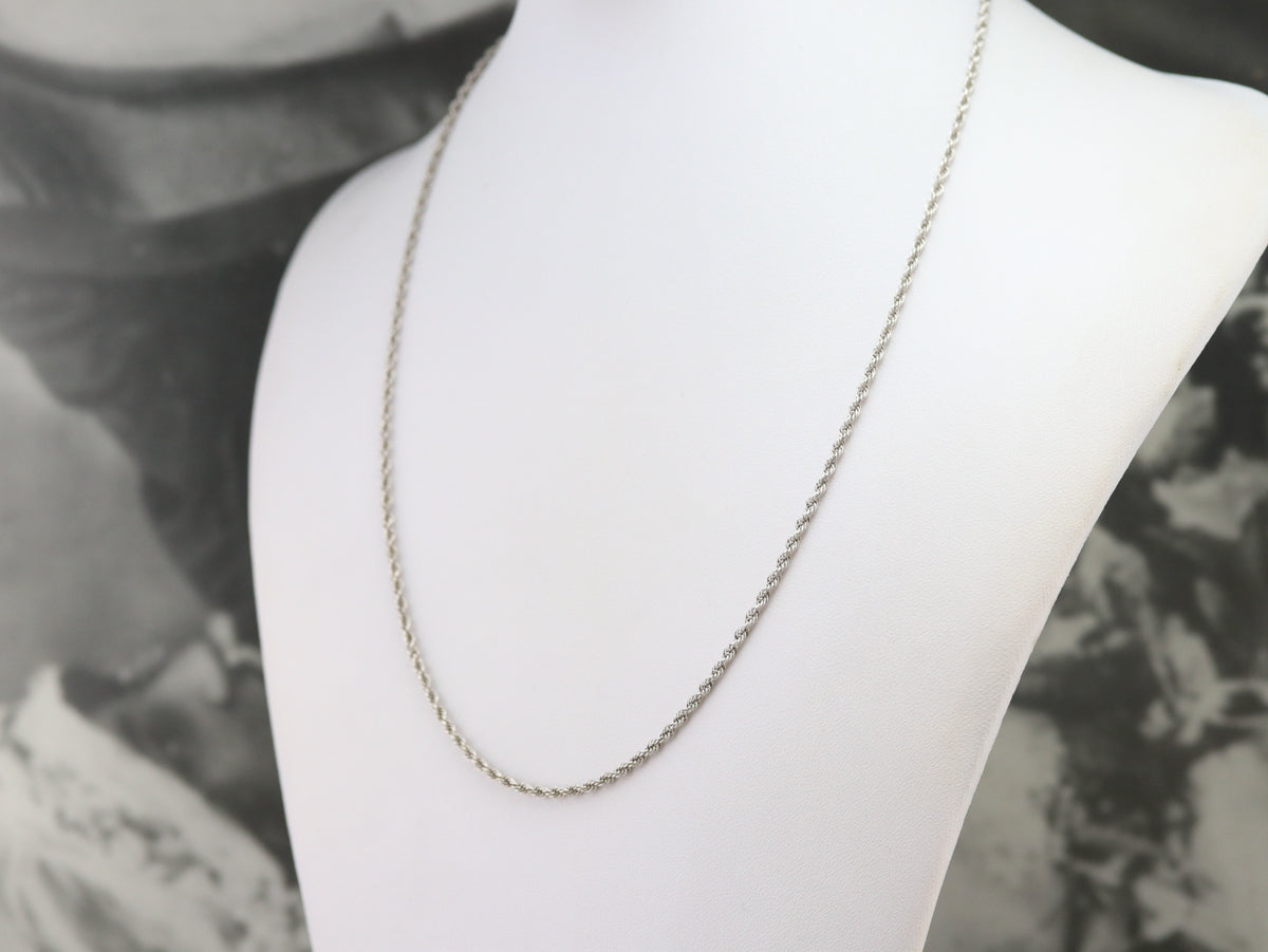 White Gold Rope Twist Chain