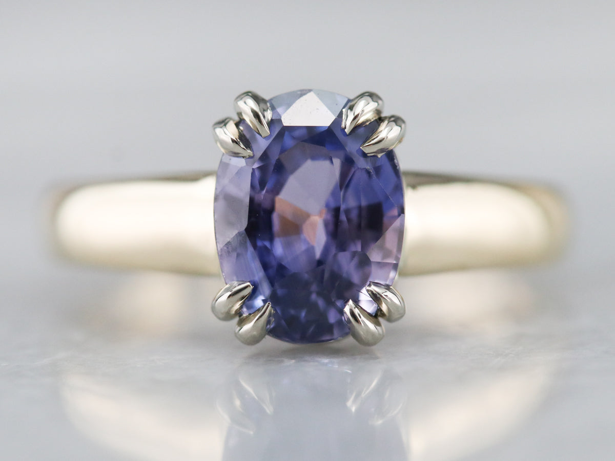 Purple Ceylon Sapphire Solitaire Ring