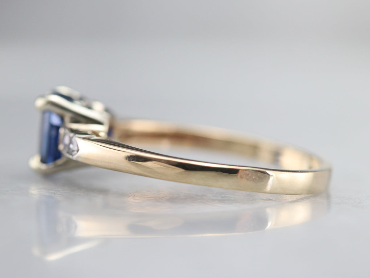 Retro Era Sapphire and Diamond Ring