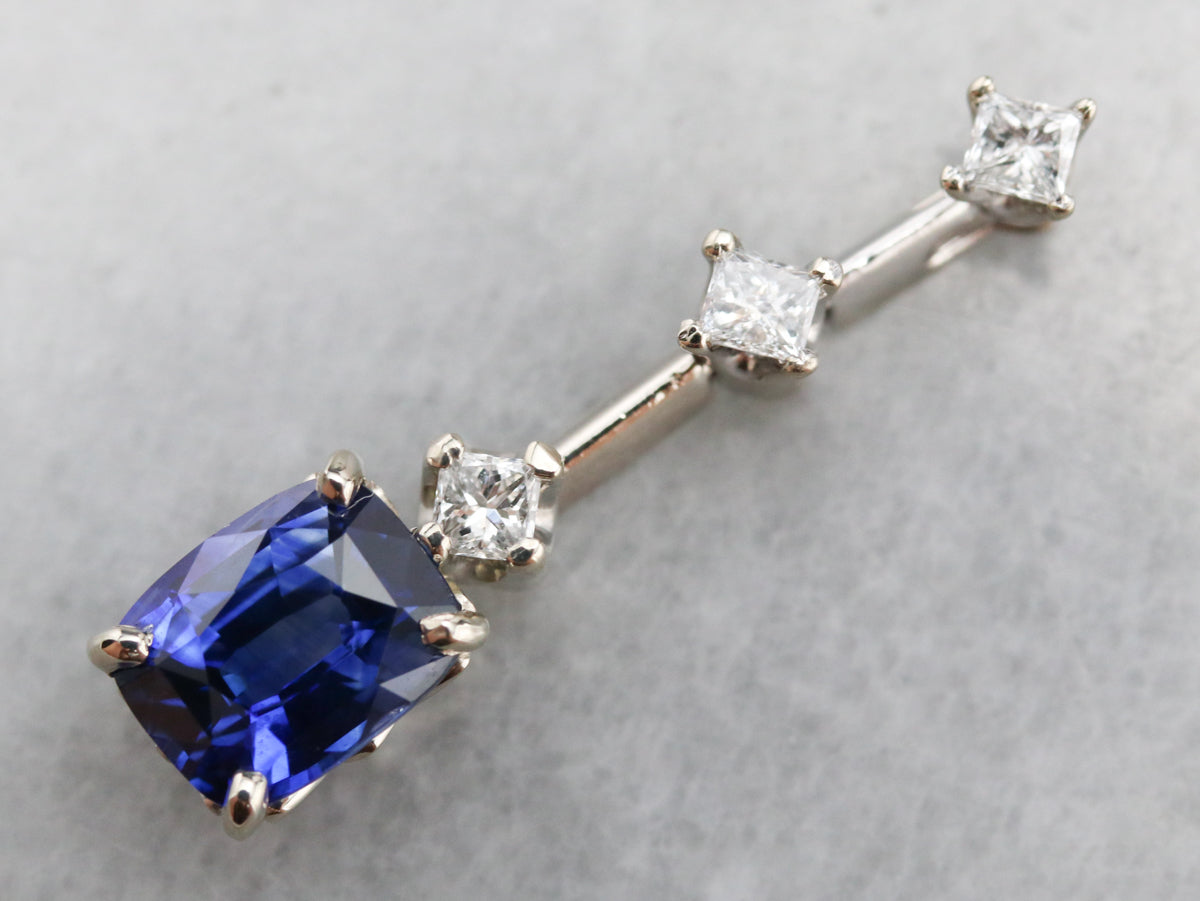 Sapphire and Diamond Drop Pendant