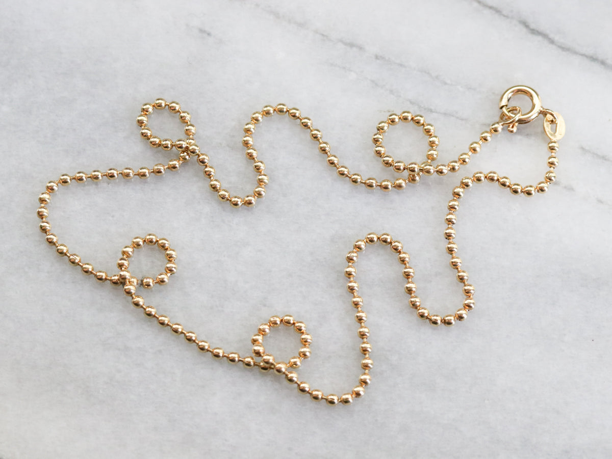 High 18 Karat Gold Ball Chain