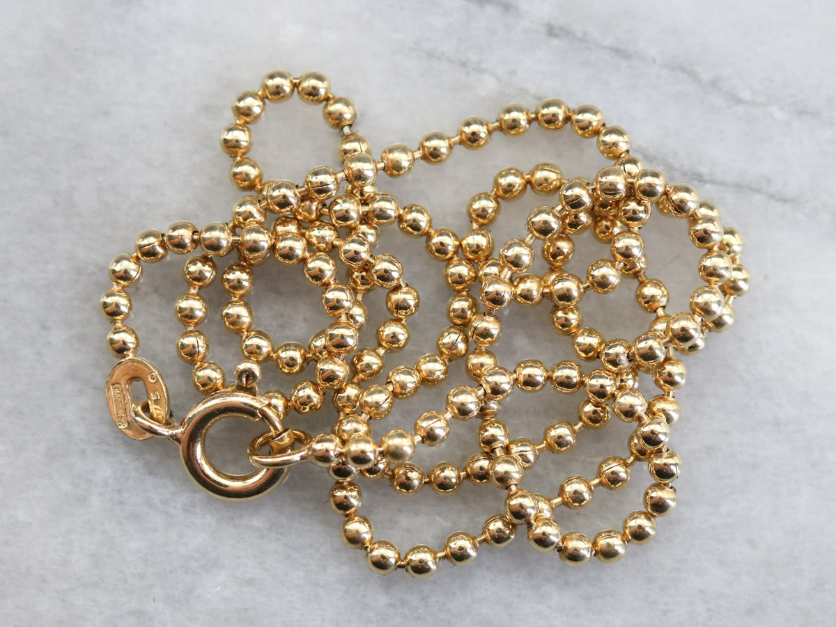 High 18 Karat Gold Ball Chain