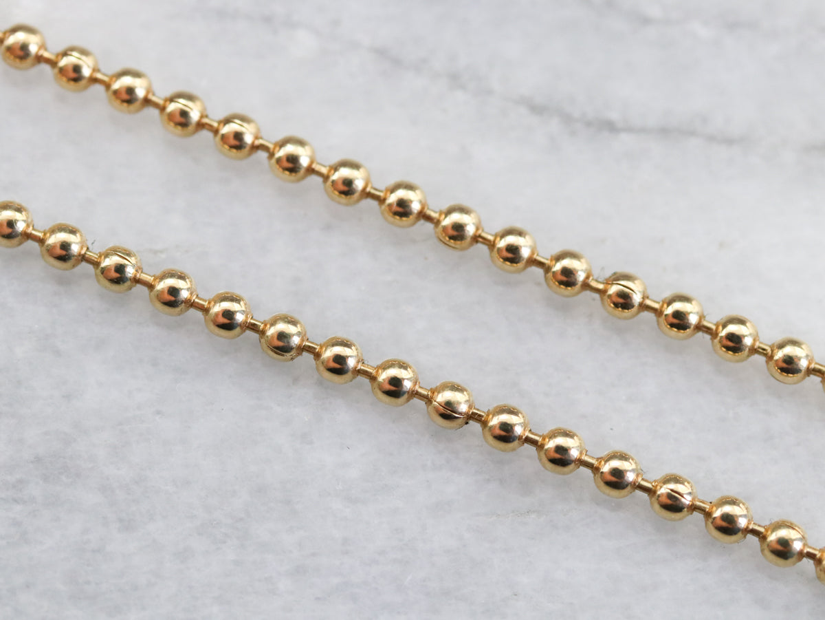 High 18 Karat Gold Ball Chain