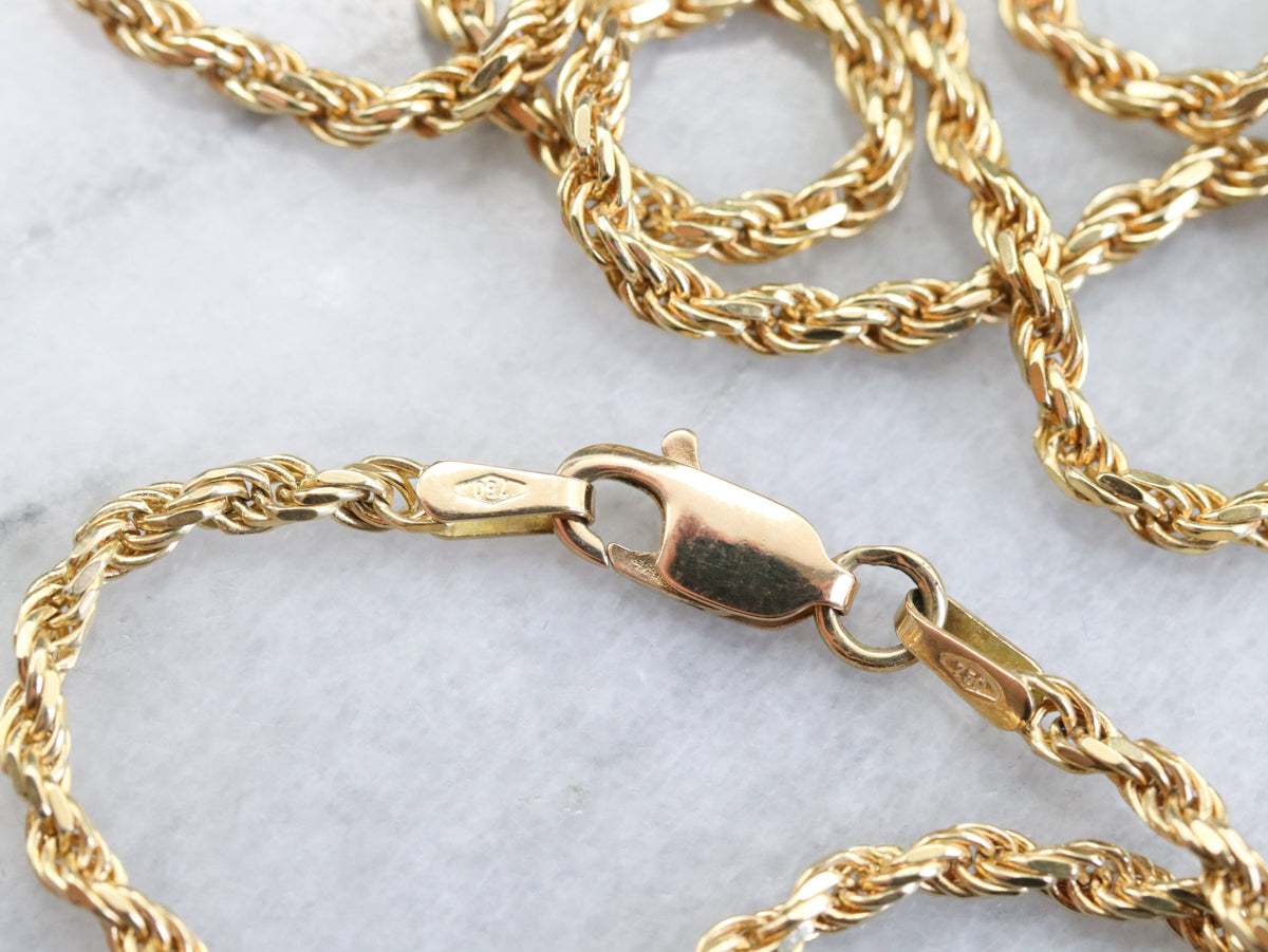 Italian 18K Yellow Gold Rope Chain