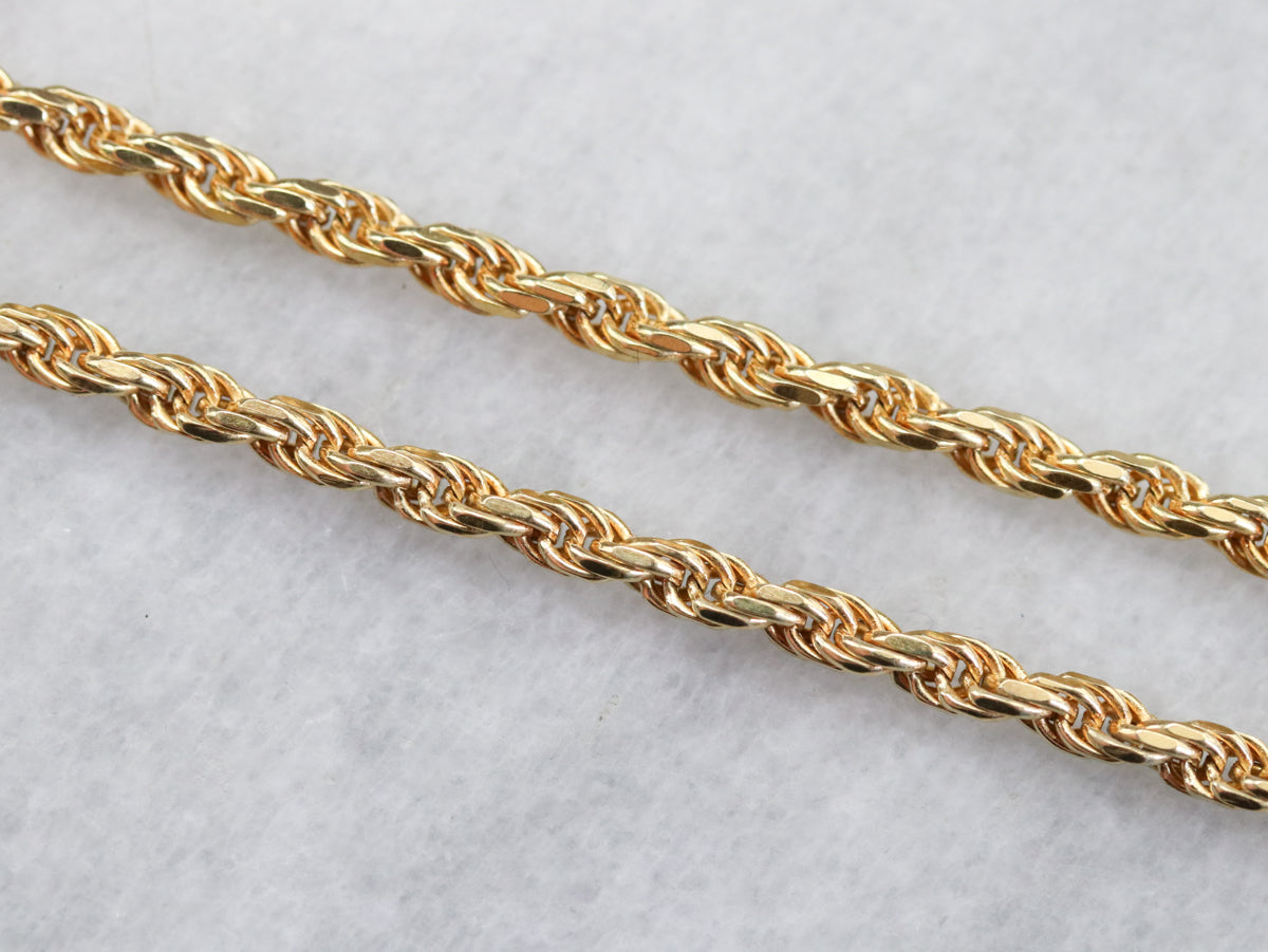 Italian 18K Yellow Gold Rope Chain