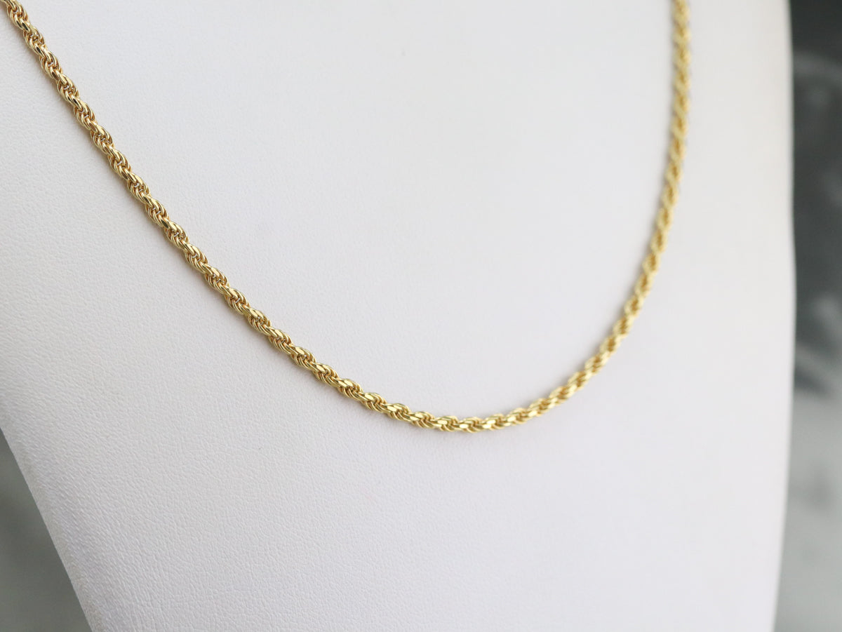 Italian 18K Yellow Gold Rope Chain