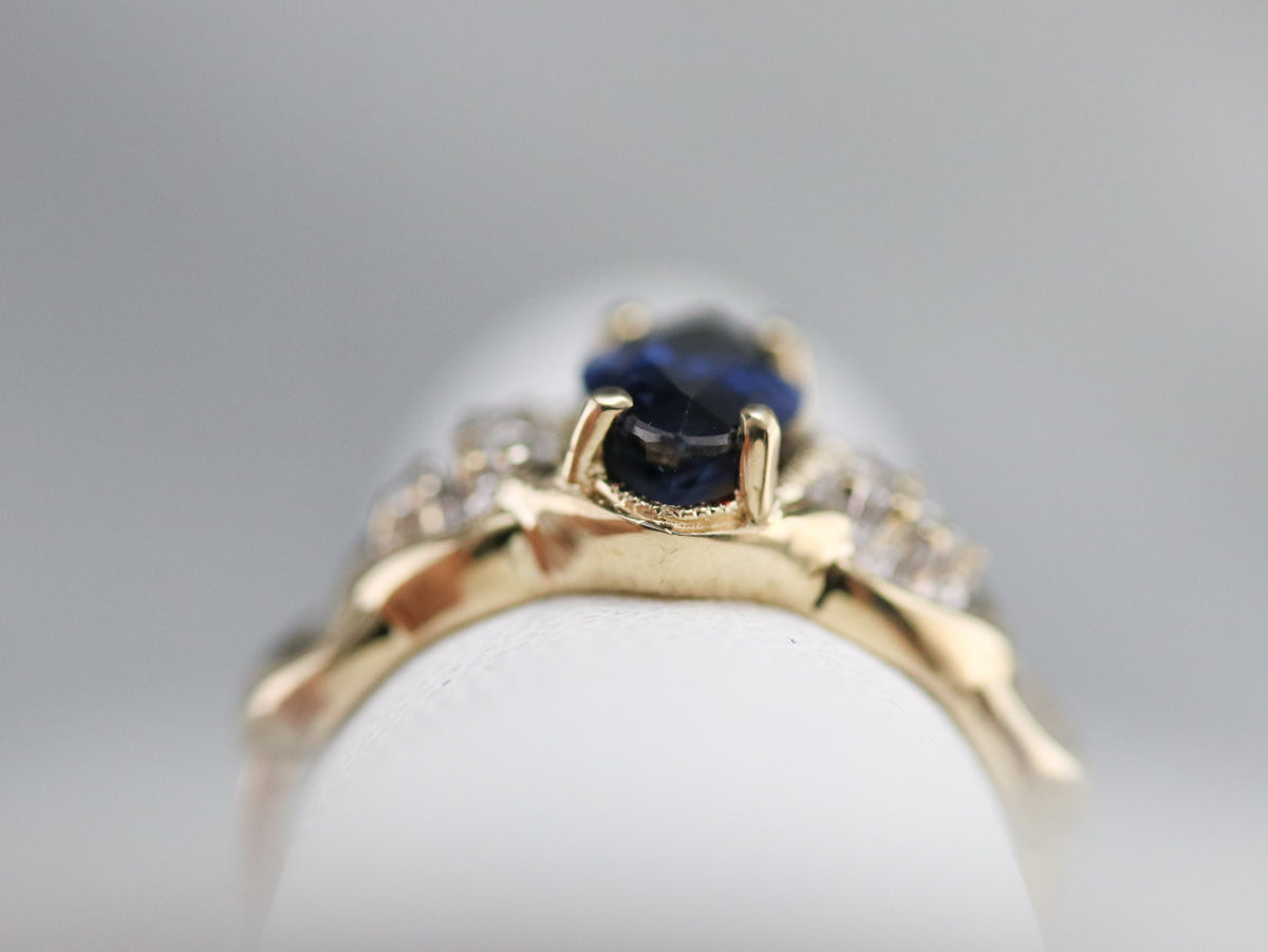 Marquise Sapphire and Diamond Ring