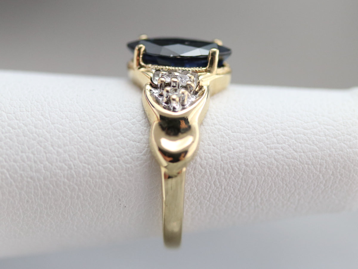 Marquise Sapphire and Diamond Ring