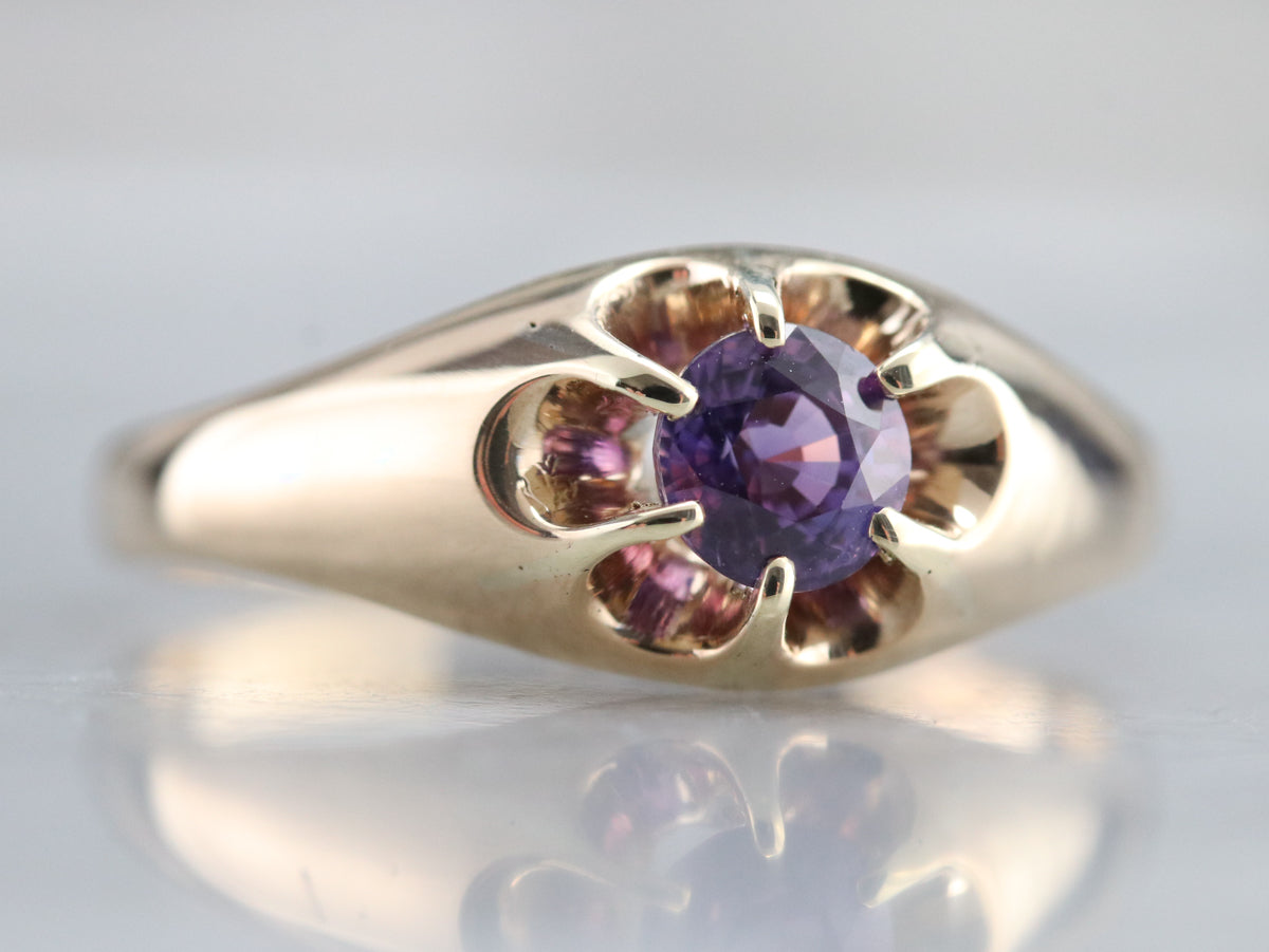 Anillo Belcher de zafiro morado