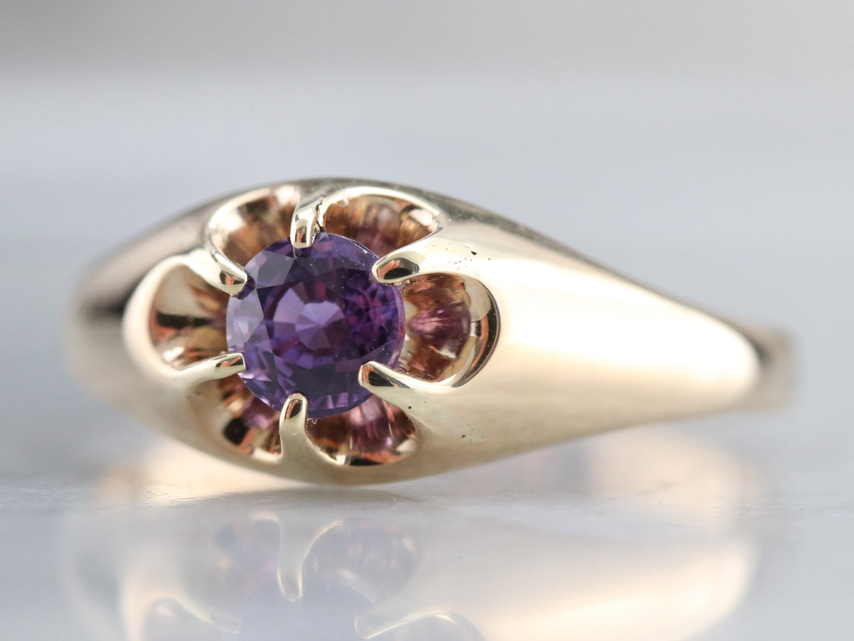 Anillo Belcher de zafiro morado