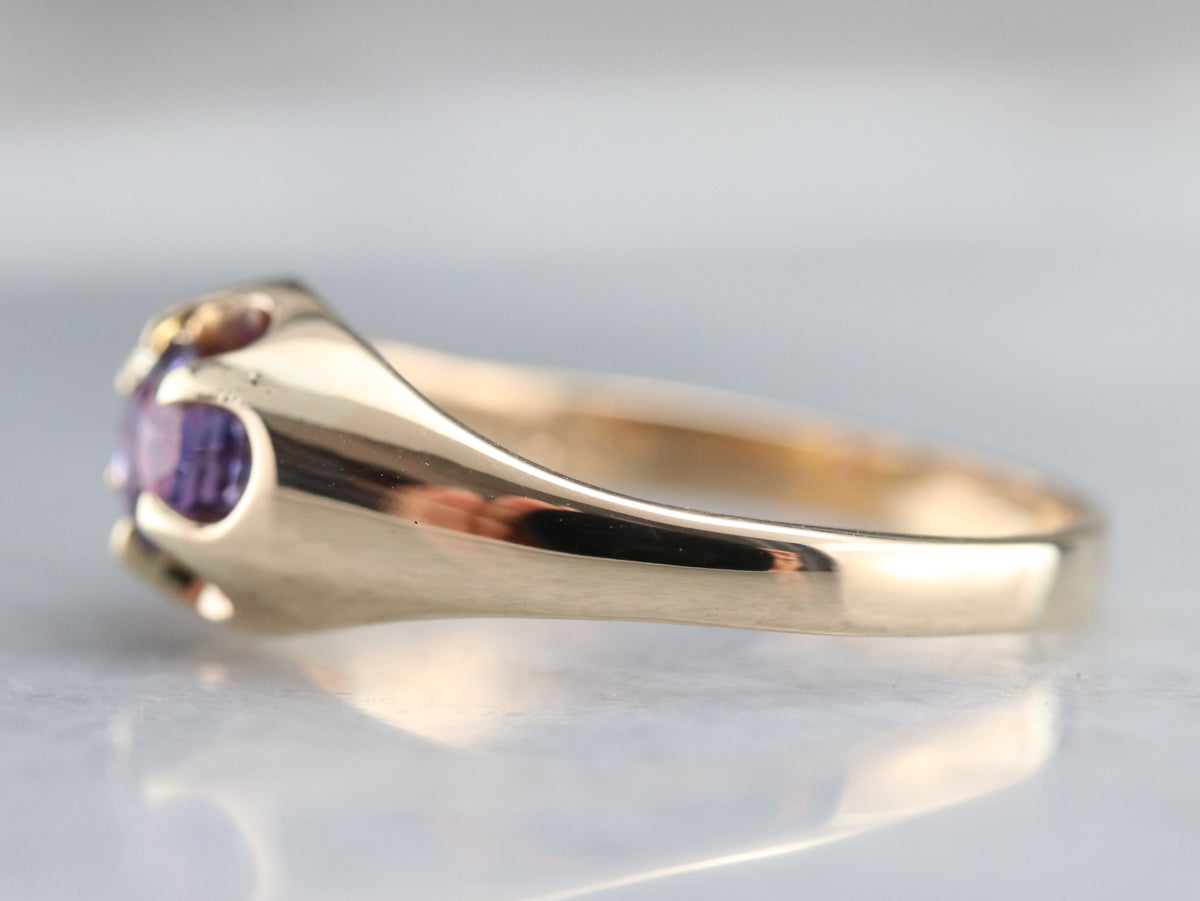 Anillo Belcher de zafiro morado