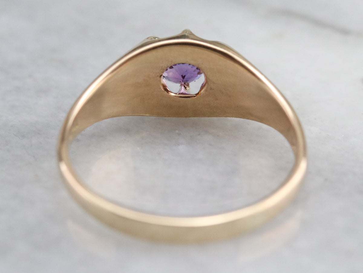 Anillo Belcher de zafiro morado