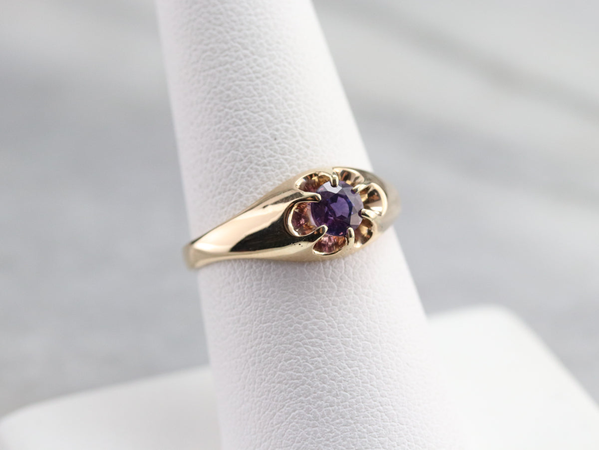 Anillo Belcher de zafiro morado