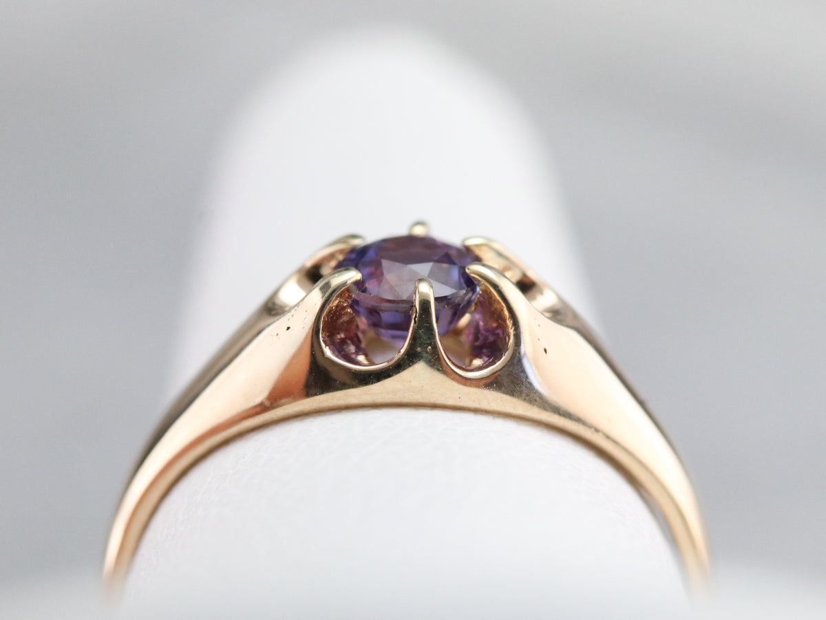 Anillo Belcher de zafiro morado