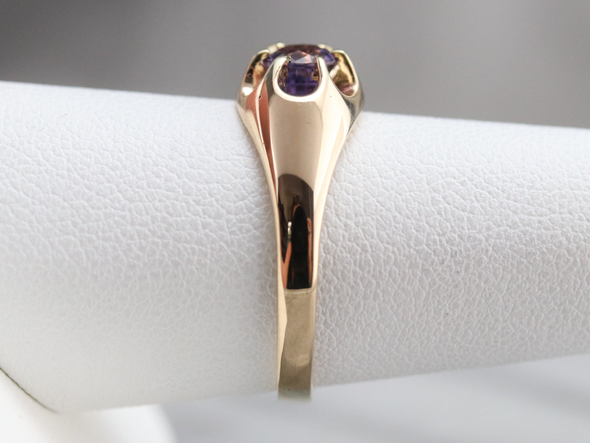 Anillo Belcher de zafiro morado