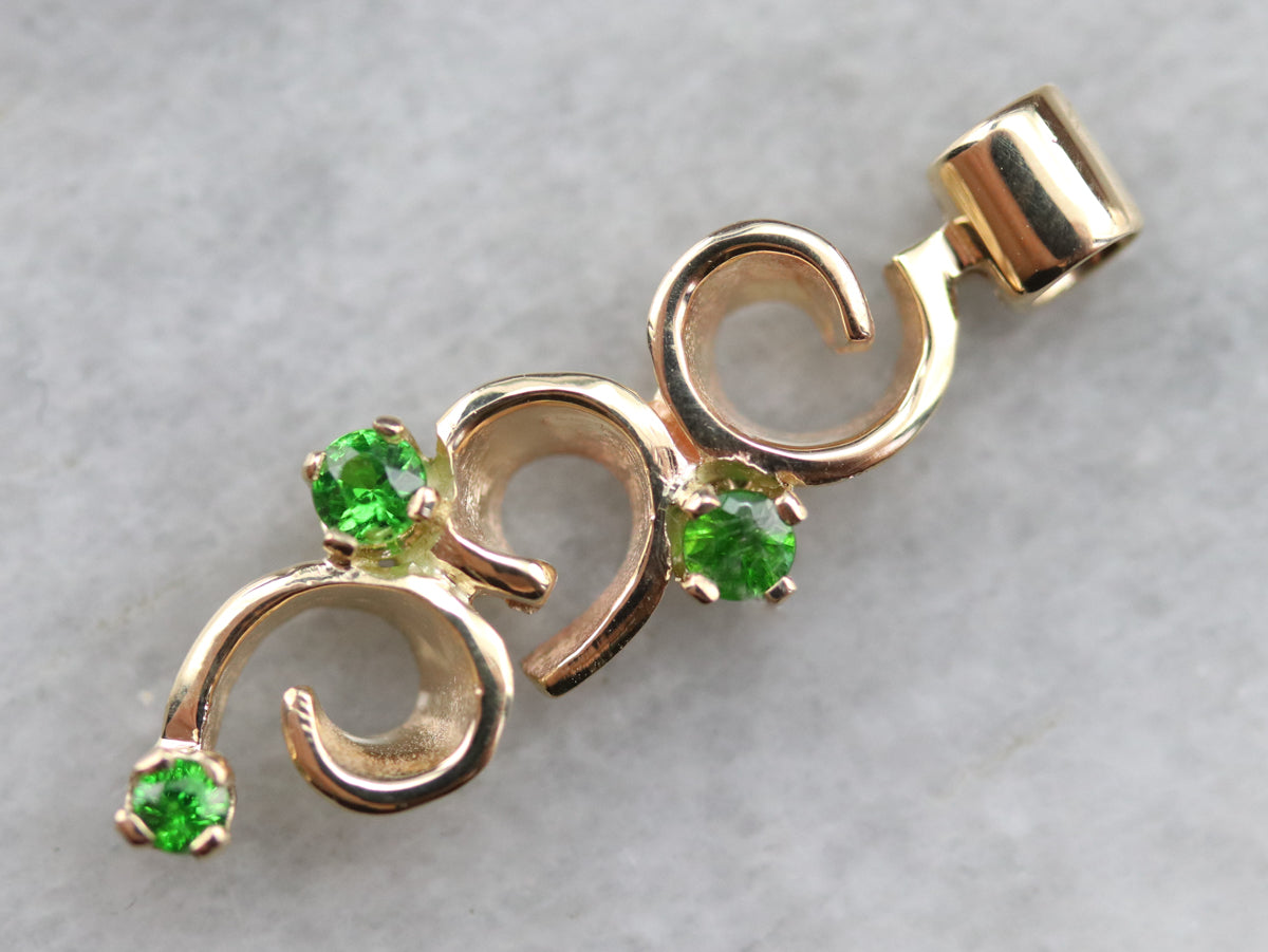 Scrolling Demantoid Garnet Pendant