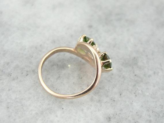 Vintage Demantoid Garnet and Pearl Ring