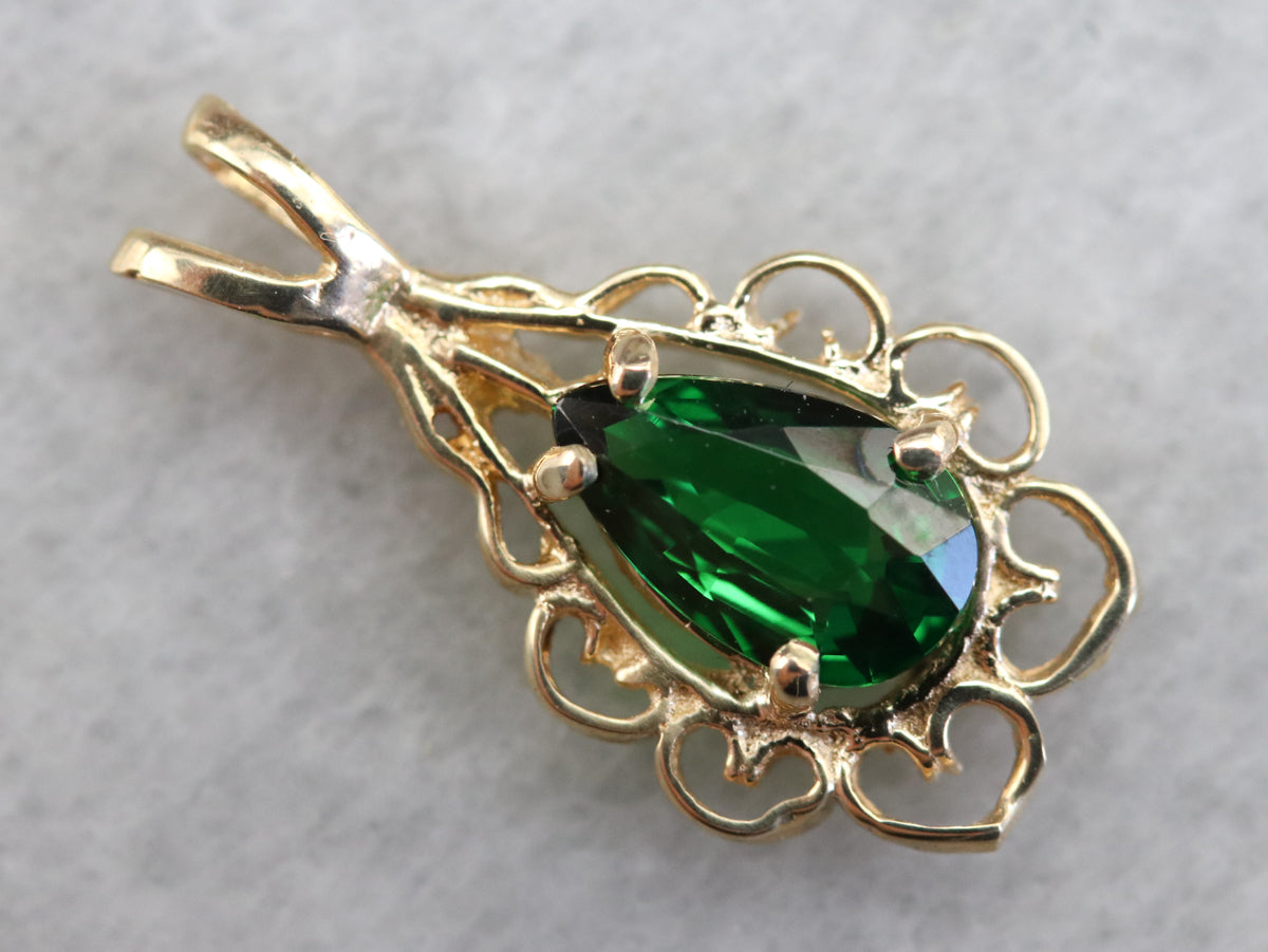 Gold Tsavorite Garnet Pendant