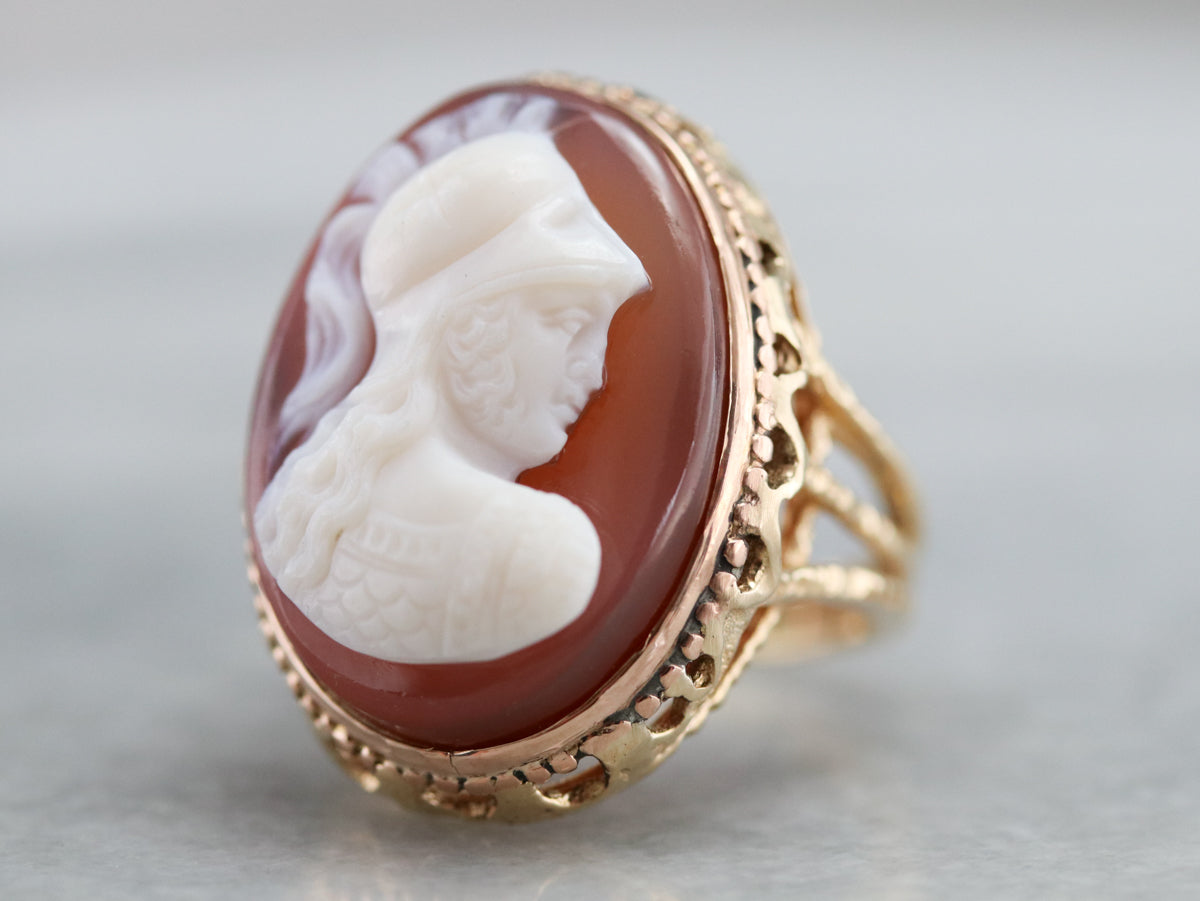 Mid Century Spartan Cameo Ring