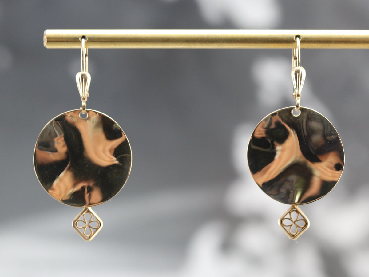 Yellow Gold Dangle Drop Earrings