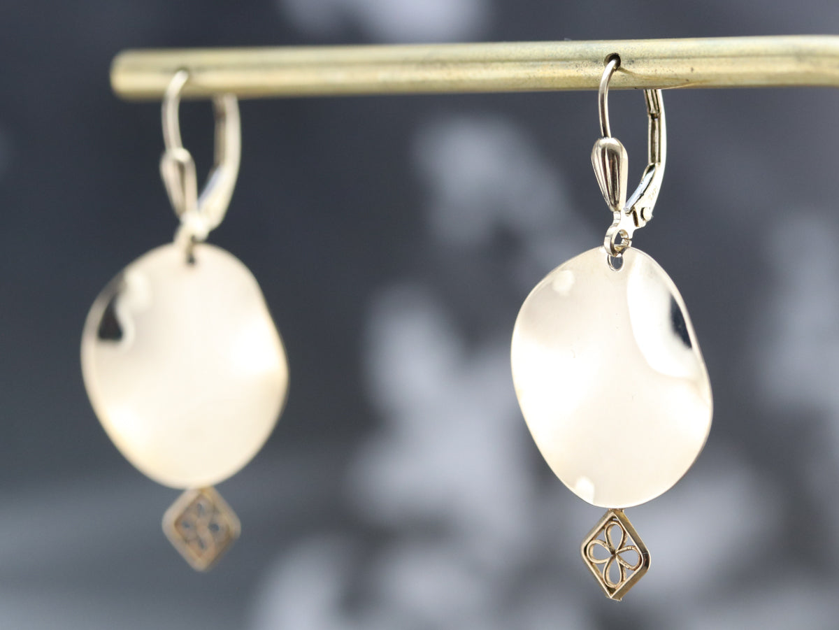 Yellow Gold Dangle Drop Earrings