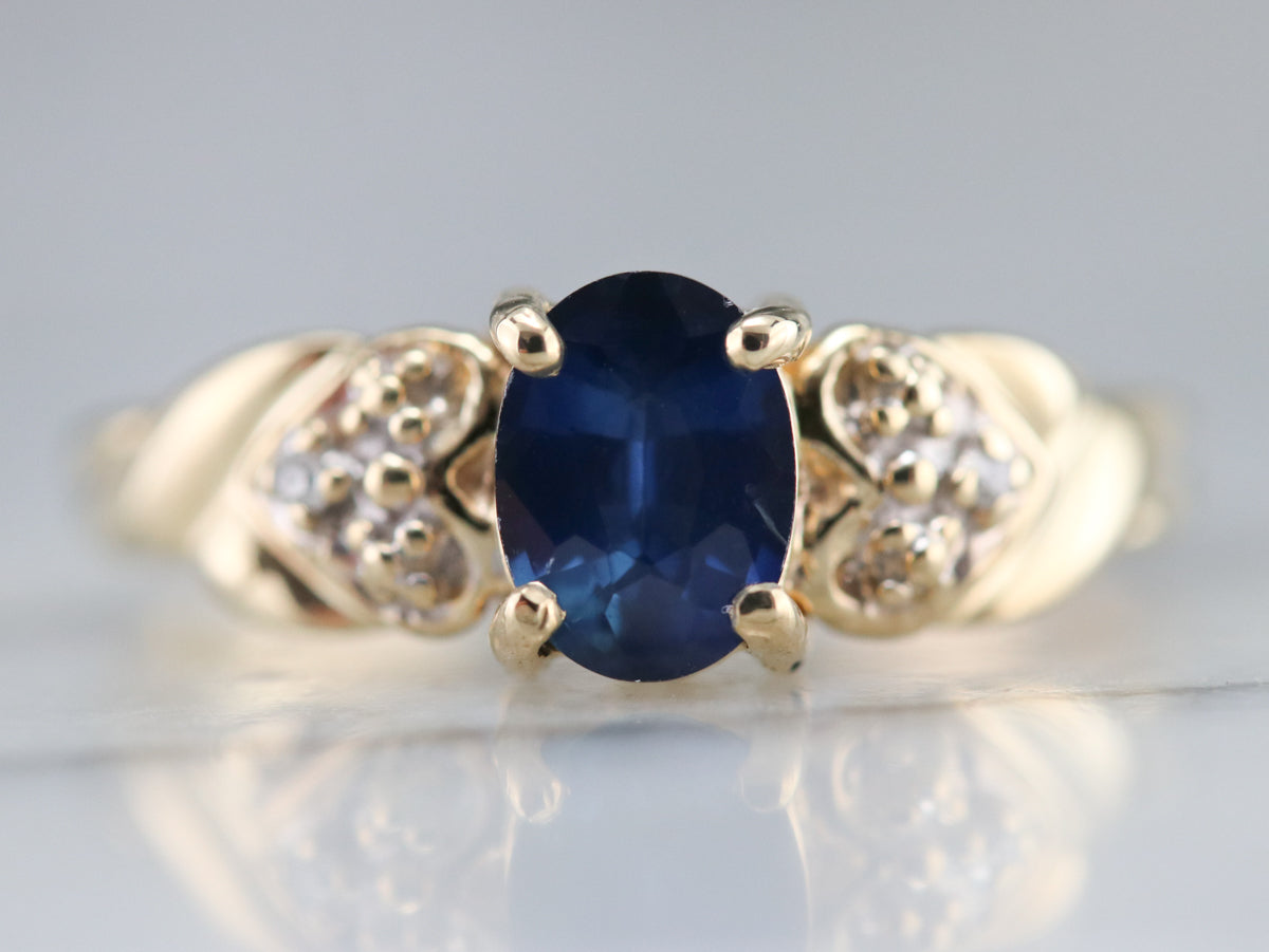 Sapphire and Diamond Anniversary Ring