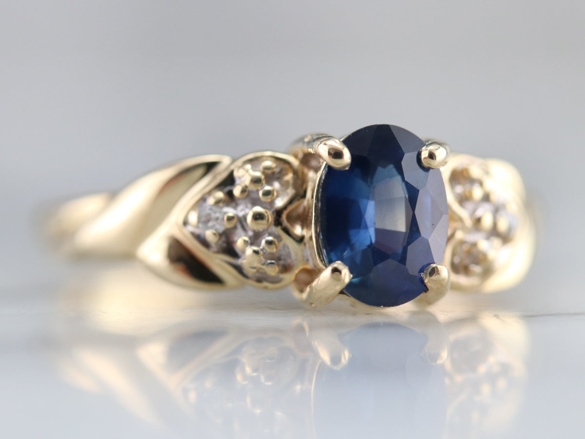 Sapphire and Diamond Anniversary Ring