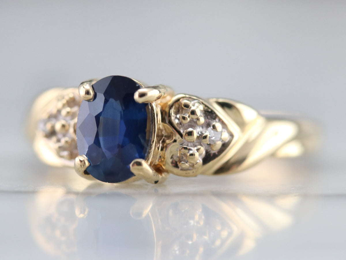 Sapphire and Diamond Anniversary Ring