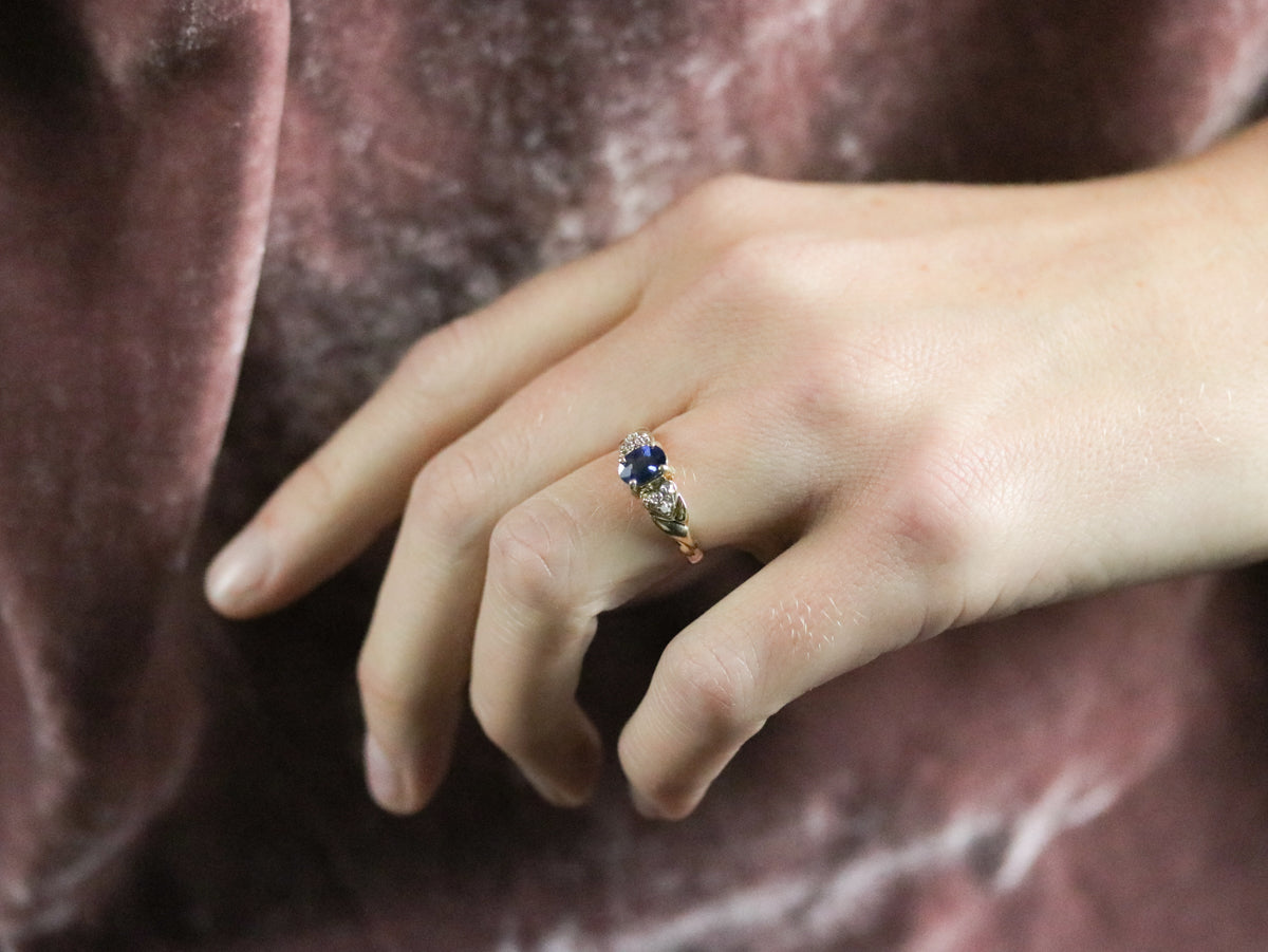 Sapphire and Diamond Anniversary Ring