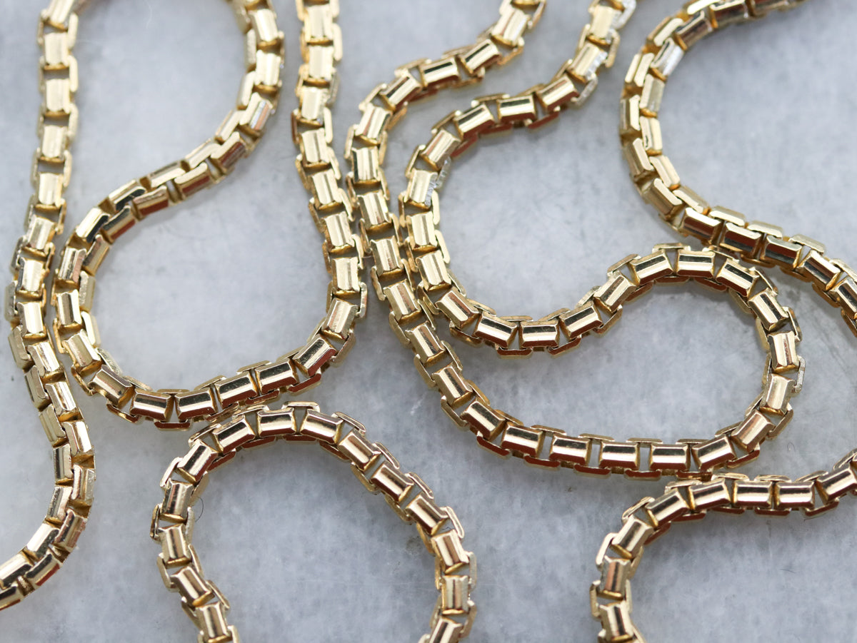 Yellow 18 Karat Gold Tube Link Chain