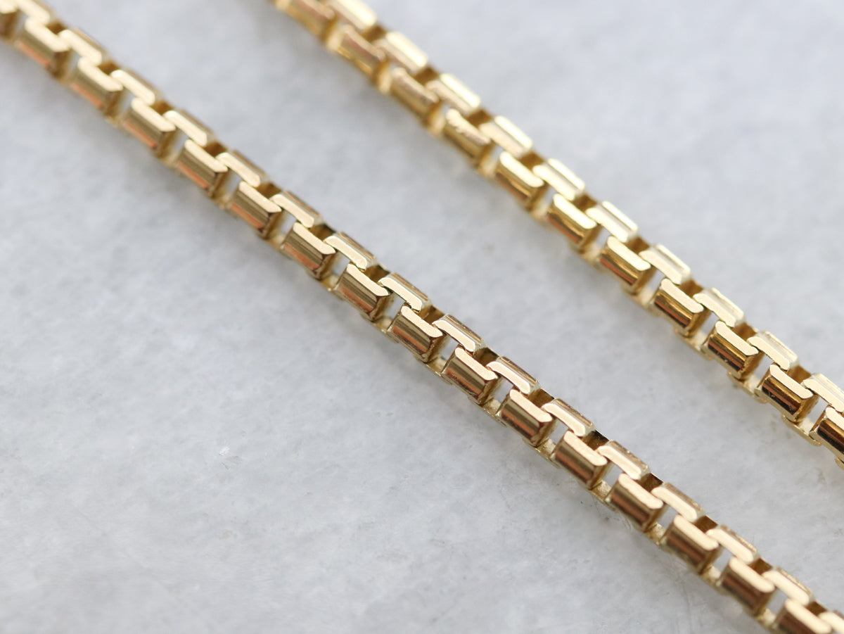 Yellow 18 Karat Gold Tube Link Chain