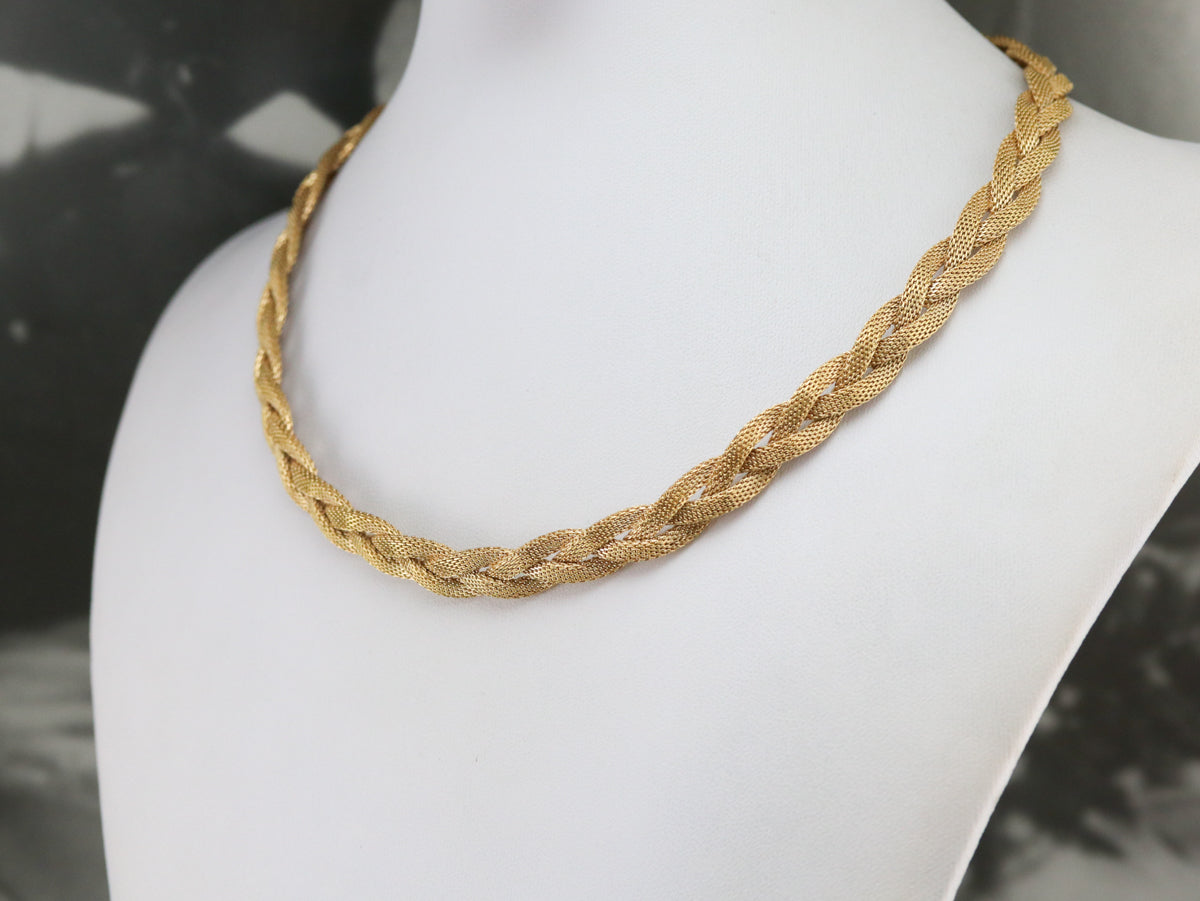 Fancy Herringbone Gold Chain Necklace | Alexandra Marks Jewelry