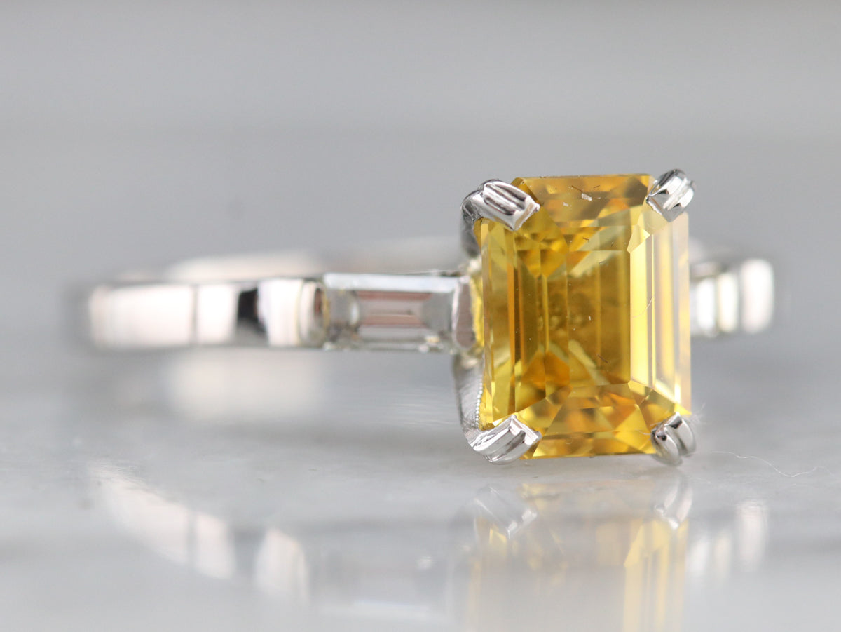 Yellow Sapphire Diamond Engagement Ring