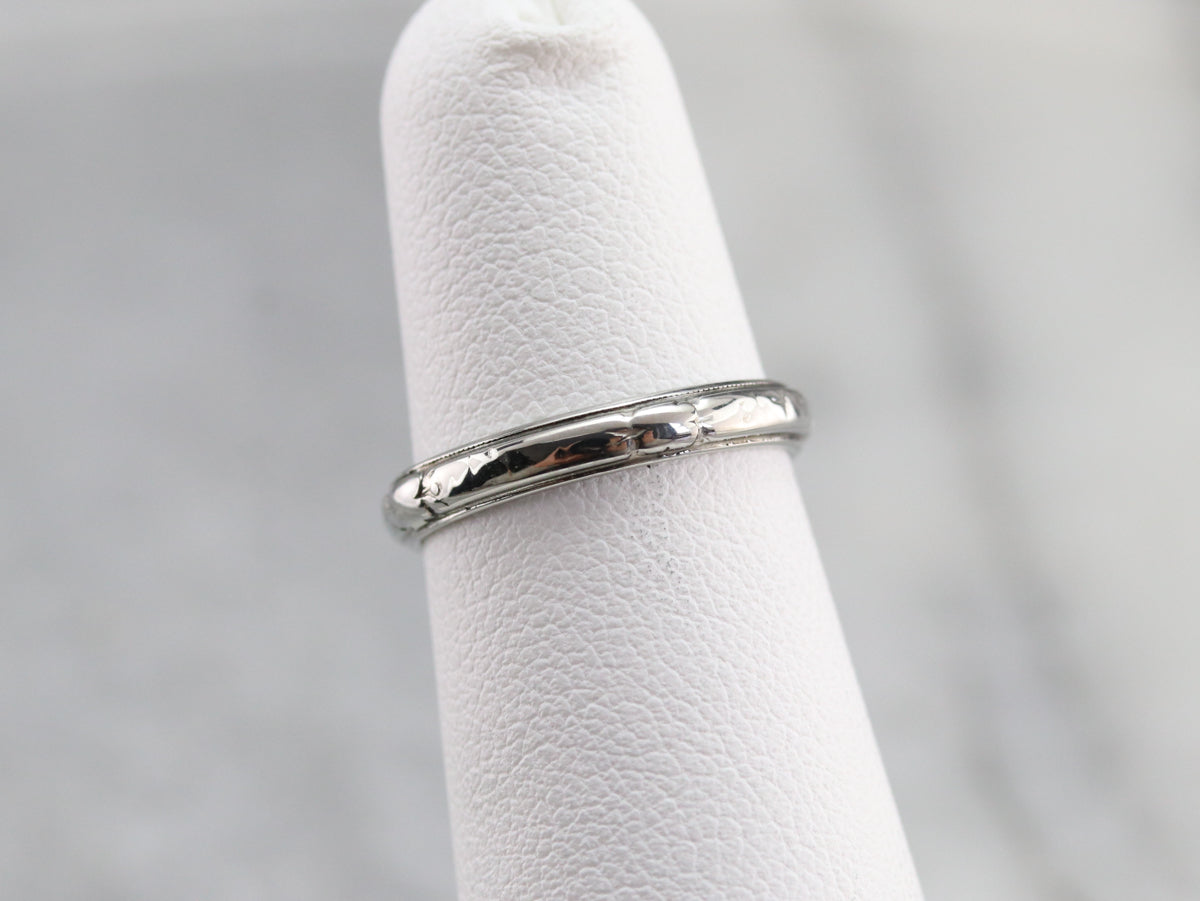 Vintage white gold band sales