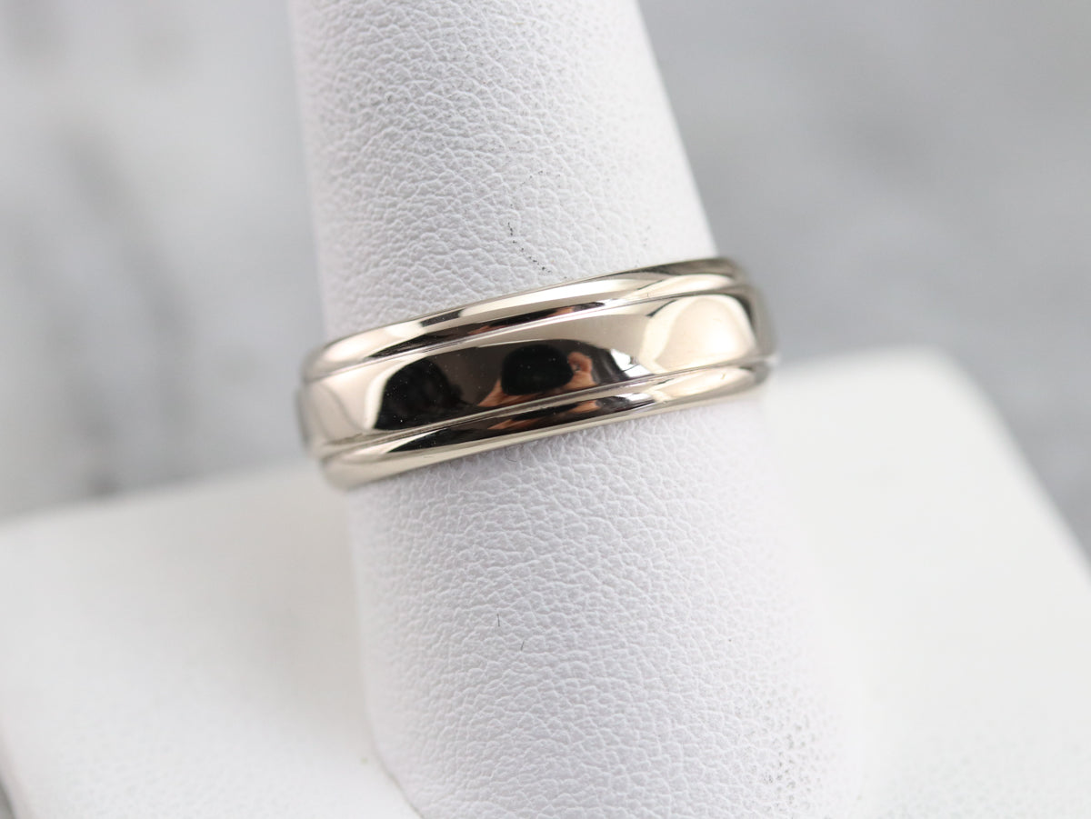 Unisex white gold wedding bands top