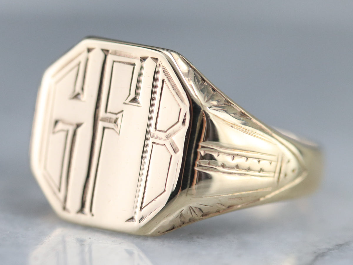 Art Deco "GFB" Signet Ring