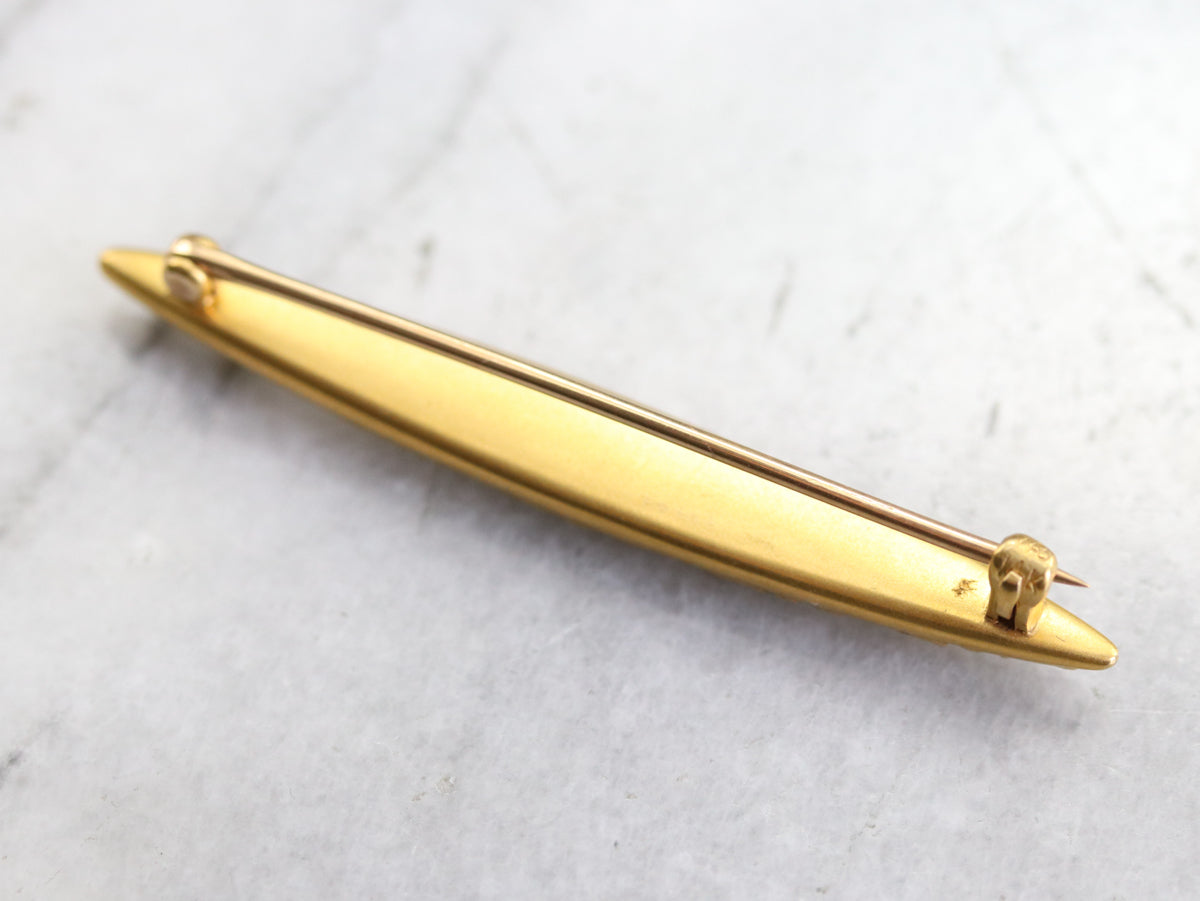 Gold Antique Floral Bar Pin