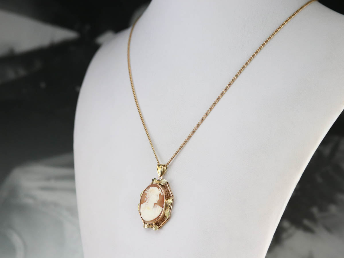 Shops Antique 10K Yellow Rose Gold Cameo Pendant Art Deco