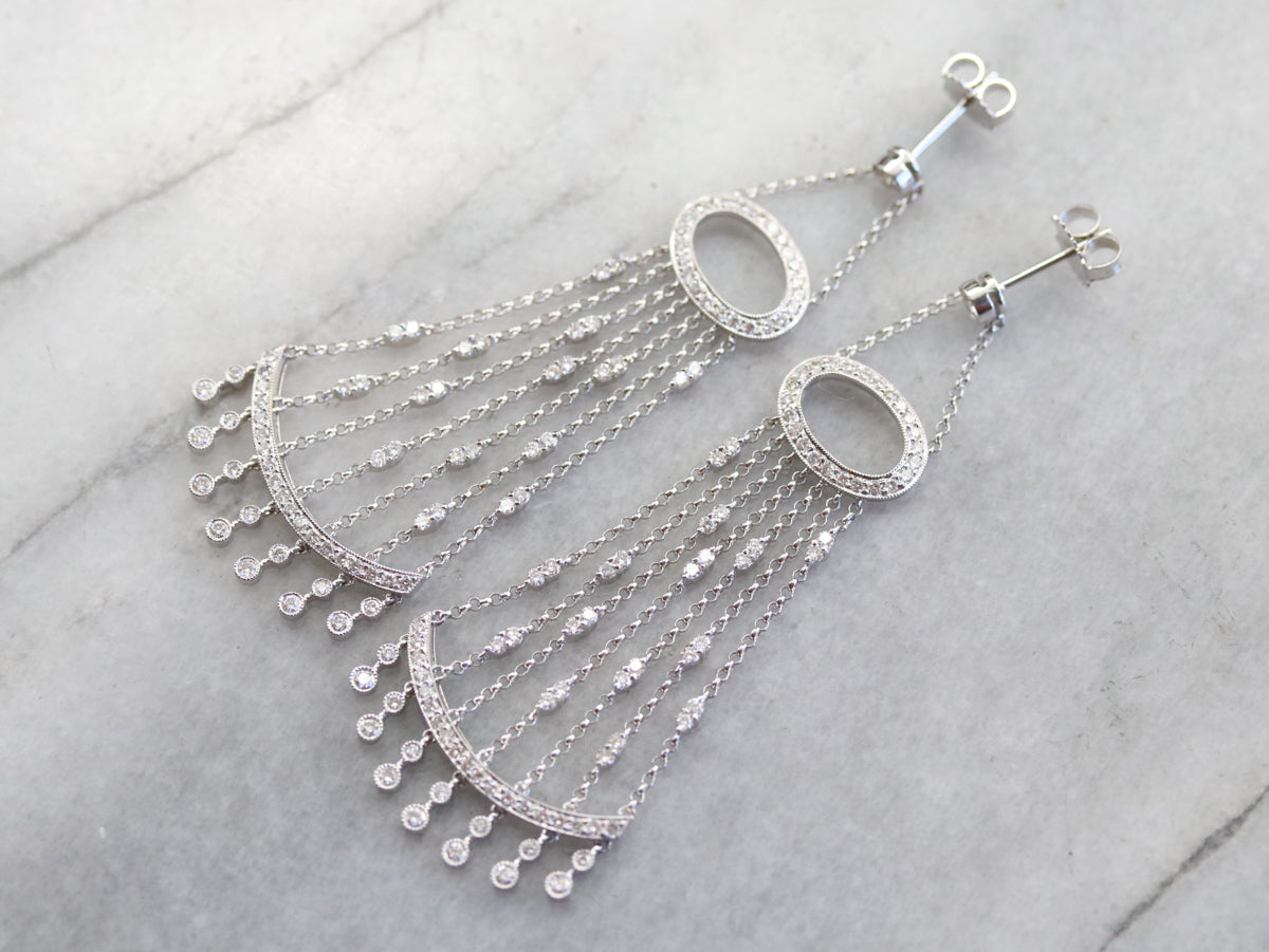 Glamorous Diamond Chandelier Drop Earrings