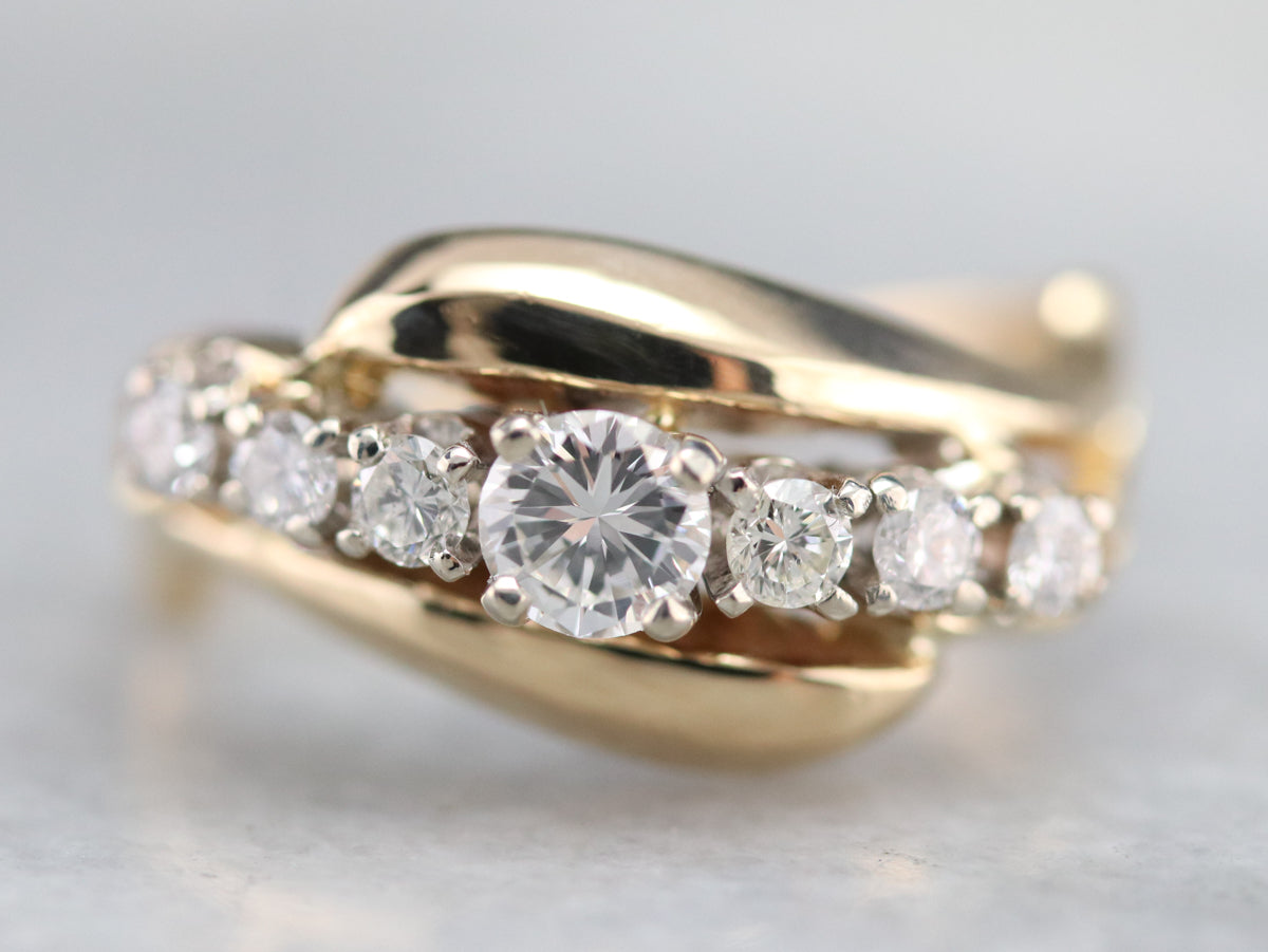 Vintage Diamond Bypass Ring