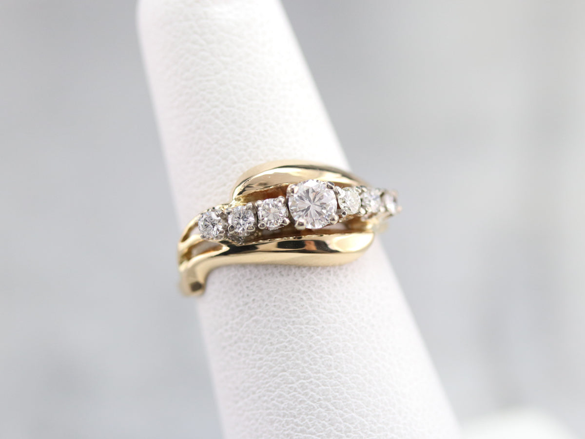 Vintage Diamond Bypass Ring